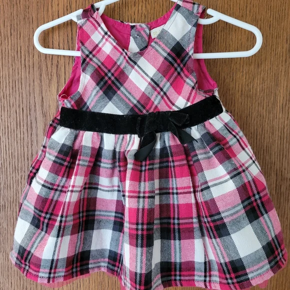 The Children's Place | Dresses | Childrens Place Holiday Baby Plaid Flannel  Dress Pink And Black 36 Months | Poshmark
